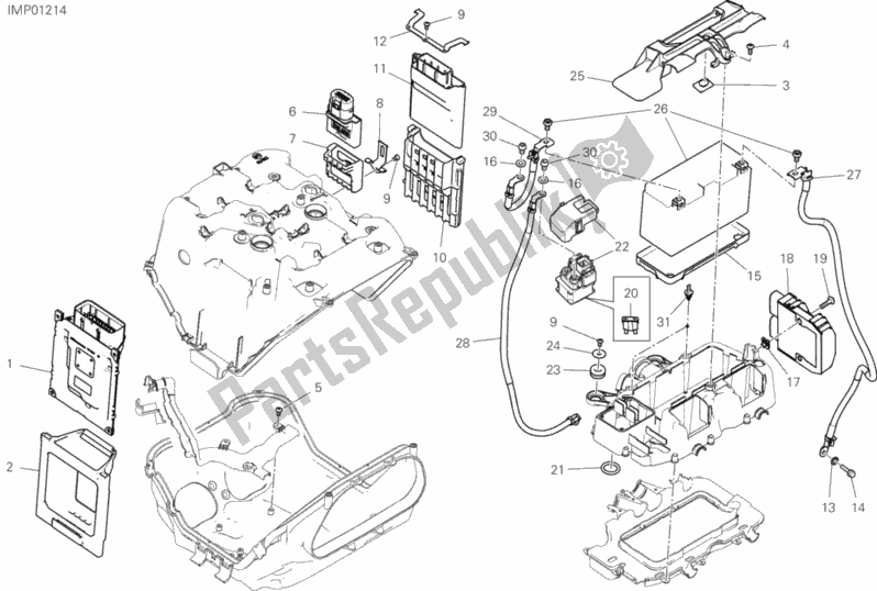 Tutte le parti per il Portabatteria del Ducati Superbike Panigale V4 S Thailand 1100 2020
